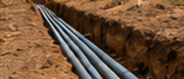 Conduit laid in an open trench.